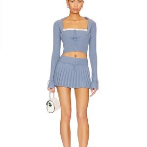 Blue Pleated Women's Skirt